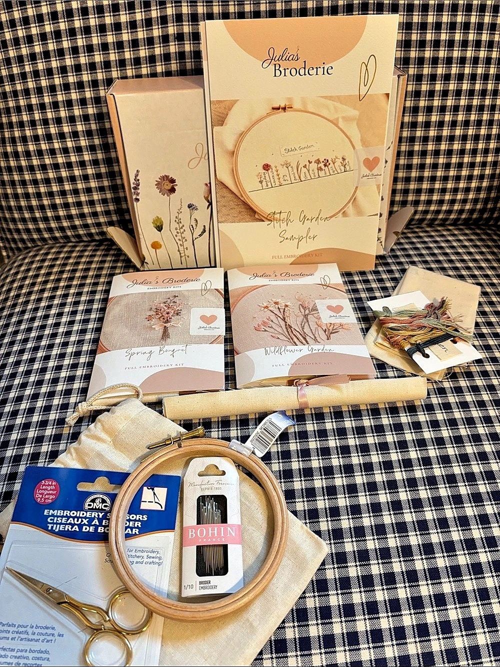 Julia's Broderie Journey Box Beginner Embroidery Kit Bundle